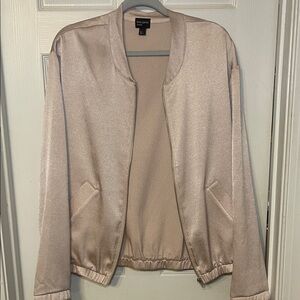 Blanc Noir Women's Elegant Beige Bomber Jacket